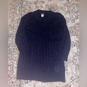 J Crew Cashmere Cableknit 3/4 sleeve